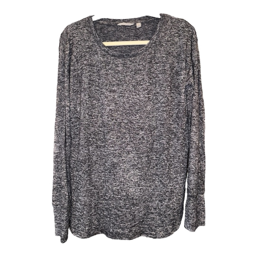 Athleta Long Sleeve Gray Marled Top Lightweight Lounge Tee Size S AR5 - Picture 2 of 6